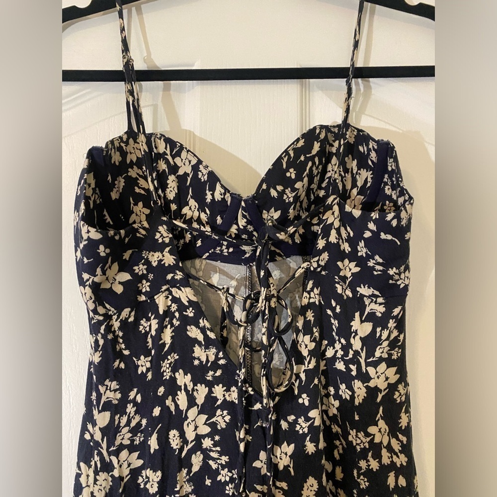 Free People | Under The Moonlight Dress | Navy and Cream | Size 0 - Picture 6 of 13